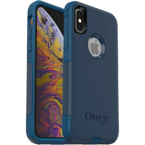 OTTERBOX COMMUTER SERIES Case for iPhone Xs & iPhone X - Frustration FRe Packaging - BESPOKE WAY BLAZER BLUE/STORMY SEAS BLUE
