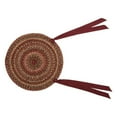 thumbnail image 2 of VHC Brands Cider Mill Jute Chair Pads, Braids of Burgandy & Olive, Set of 6, 2 of 4
