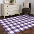 thumbnail image 3 of Purple Checkered Runner Rug 2.7x5 FT, Non Slip Entryway Carpet, Farmhouse Buffalo Plaid Washable Soft Floor Carpet Entrance Mat Non-Shedding Throw Rug for Hallway Laundry Room Bedside, 3 of 9