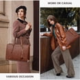 thumbnail image 6 of LOVEVOOK Laptop Bag for Women Vintage Leather Laptop Tote 15.6 inch Large Capacity Computer bag with Clutch Purse for Work, 6 of 7