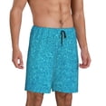 thumbnail image 2 of Fotbe Blue Glitter Pantalones Cortos de Pijama para Hombre, Ropa de Dormir, Pantalones de Pijama Cortos para Hombre-3X-Large, 2 of 6
