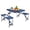 Blue, variant on 4Ft Camping Picnic Table Set with 4 Seats with Umbrella Hole Folding Lightweight Suitcase Card Table-220 Lbs Support Aluminum Frame,Outdoor Camping Patio Fold Up Card Suitcase Table with Carry Handle