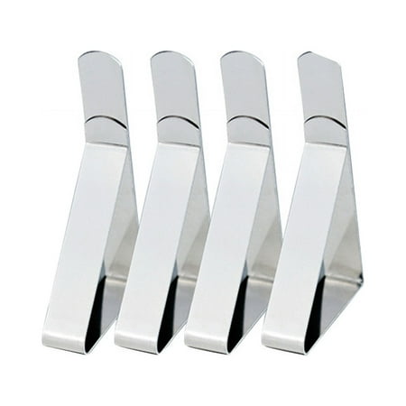 

HEMOTON 4Pcs Stainless Steel Triangle Tablecloth Clips Adjustable Table Cloth Triangle Clamps 4.5cm