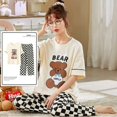 thumbnail image 1 of Conjunto de Pijama grande de manga corta para Mujer, ropa de dormir de punto de algodón con lunares, Pijama elegante para el hogar, 5XL, Verano, 1 of 4