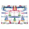 thumbnail image 7 of Yayeee Kitchen Curtains Tier Pair Light Filtering 27"x36" Rod Pocket Short Cafe Window Panel, Hand Drawn Sailboats, 7 of 7
