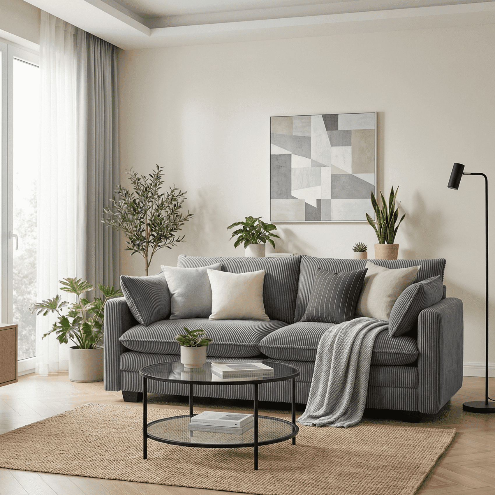 Noelse 75” Cloud Loveseat with Comfy Double Layer Upholstered Cushion, 2 Seater Modern Overstuffed Love seat Couch with Removable and Washable Corduroy Fabric for Living Room or Small Places, Grey