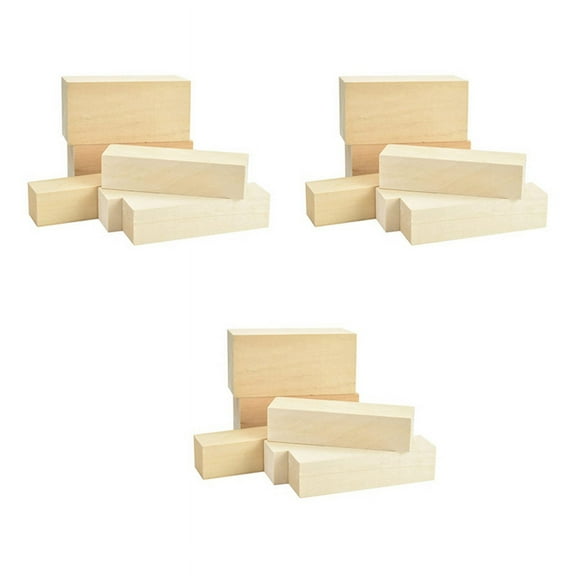 3X Basswood Carving Wood Natural Blanks Balsa for Untreated Block Craft