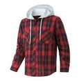 thumbnail image 7 of Handshe Men's Summer Casual Solid Color Checkered Print Lightweight Long Sleeve Hooded Button-Up Shirt Jacket, Thin Long Sleeve Hooded Coat for Daily Outdoor Wear,Plus Size, 7 of 7