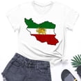 thumbnail image 5 of Camiseta de Manga Corta Impresa de Cuello Alto para las Mujeres, Tops de Cuello Redondo para las Mujeres Mezcla de Poliéster de Spandex de Uso Diario Casual, 5 of 5