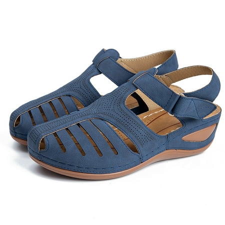Ablanczoom - Women Casual Sandals Wedge Shoes Summer Ankle Strap ...