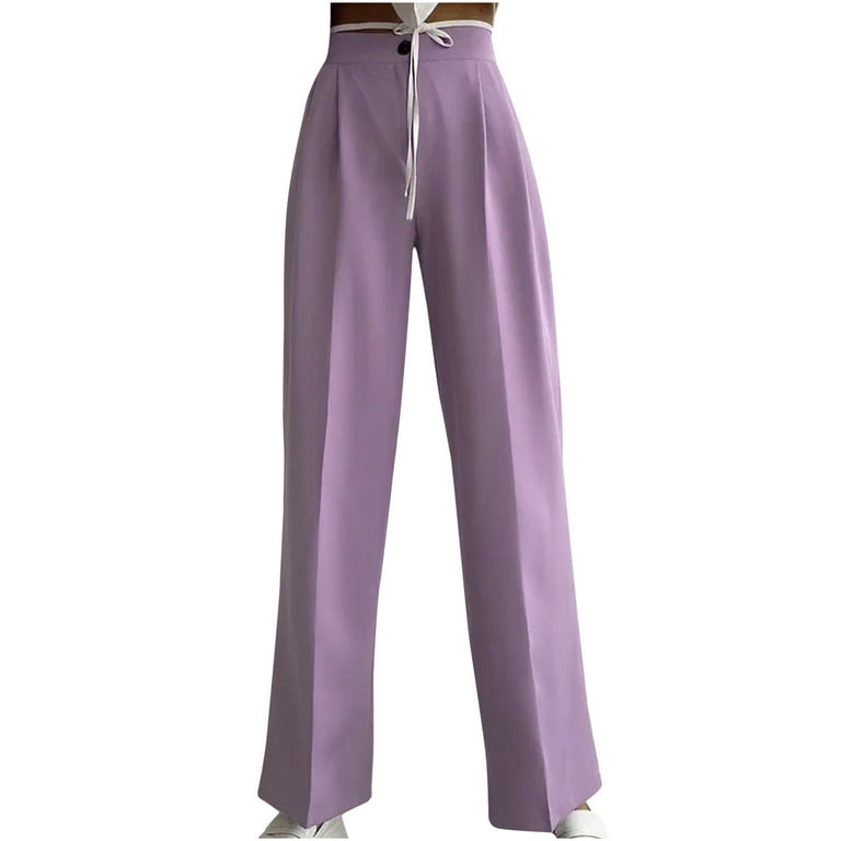Fesfesfes Fashion Women Pant Trousers Full Pants Casual Straight Solid  Color Suit Pants Clearance Under $10 