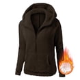 thumbnail image 6 of 2025 Winter Hoodie Coffee Hoodie Long Sleeves Zipper Women Cardigan Sweater Solid Color Fashion Sweater Loungewear Hoodie(S), 6 of 6