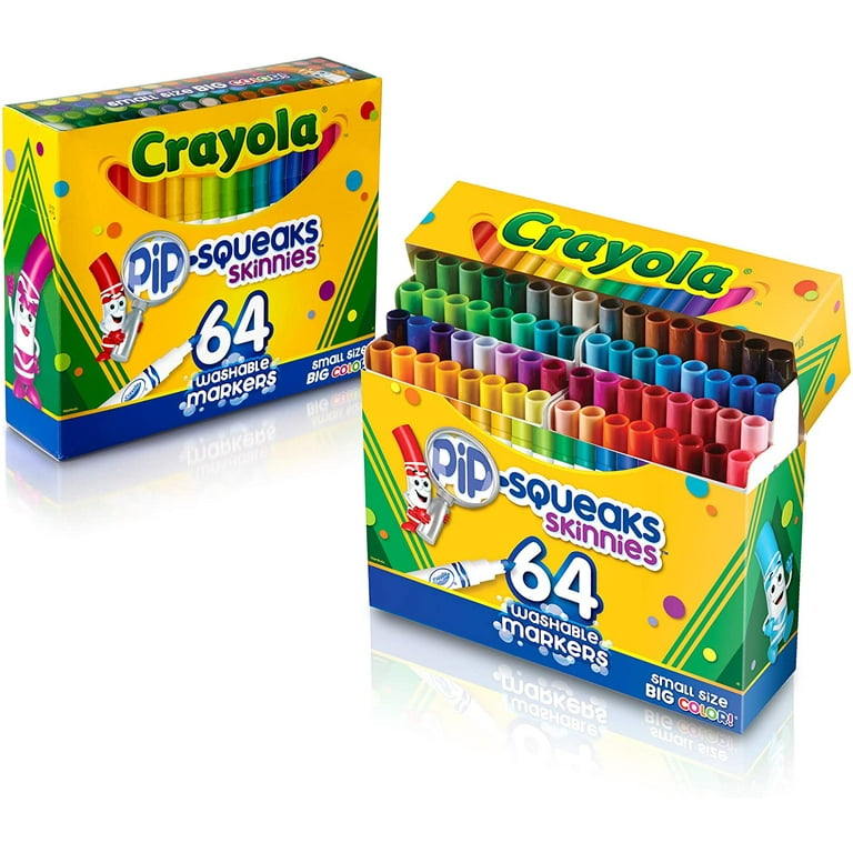 Crayola PIP Squeaks Marker Set (65ct), Washable Markers for Kids, Portable Art Case, Coloring for Toddlers, Ages 4+