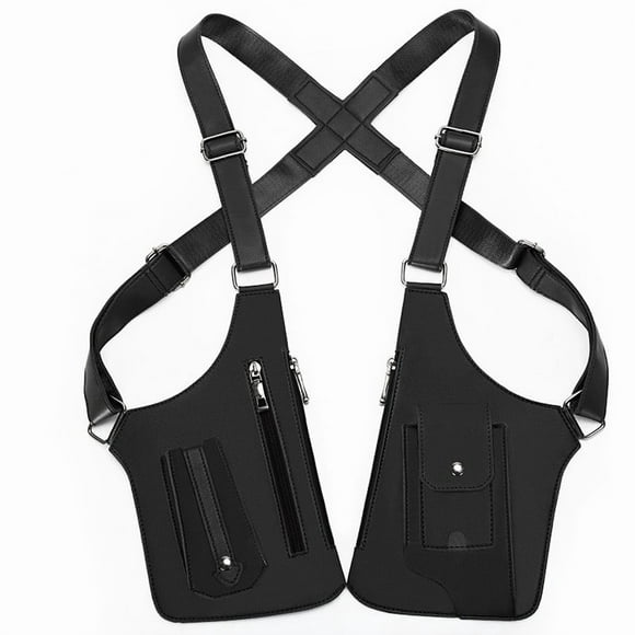Chanana Double Shoulder Armpit Bag for Men, Anti-Theft Hidden Adjustable Strap Holster, Water Resistant Crossbody Pack, Double Storage Pouch, Phone Wallet Pocket