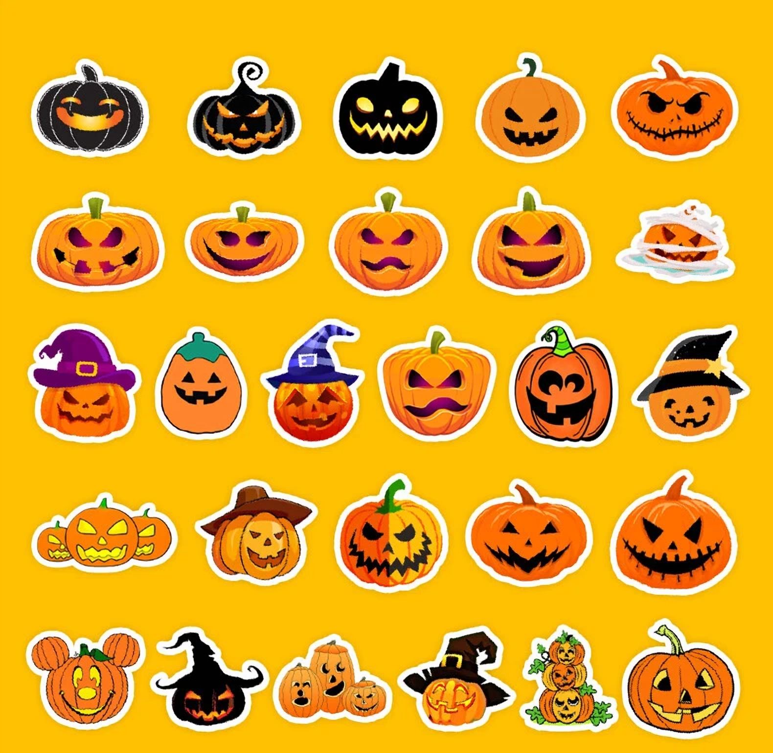 BUTTERFLY- 50Pc Waterproof Vinyl Stickers Halloween Pumpkin Luggage Phone Laptop Fridge Car