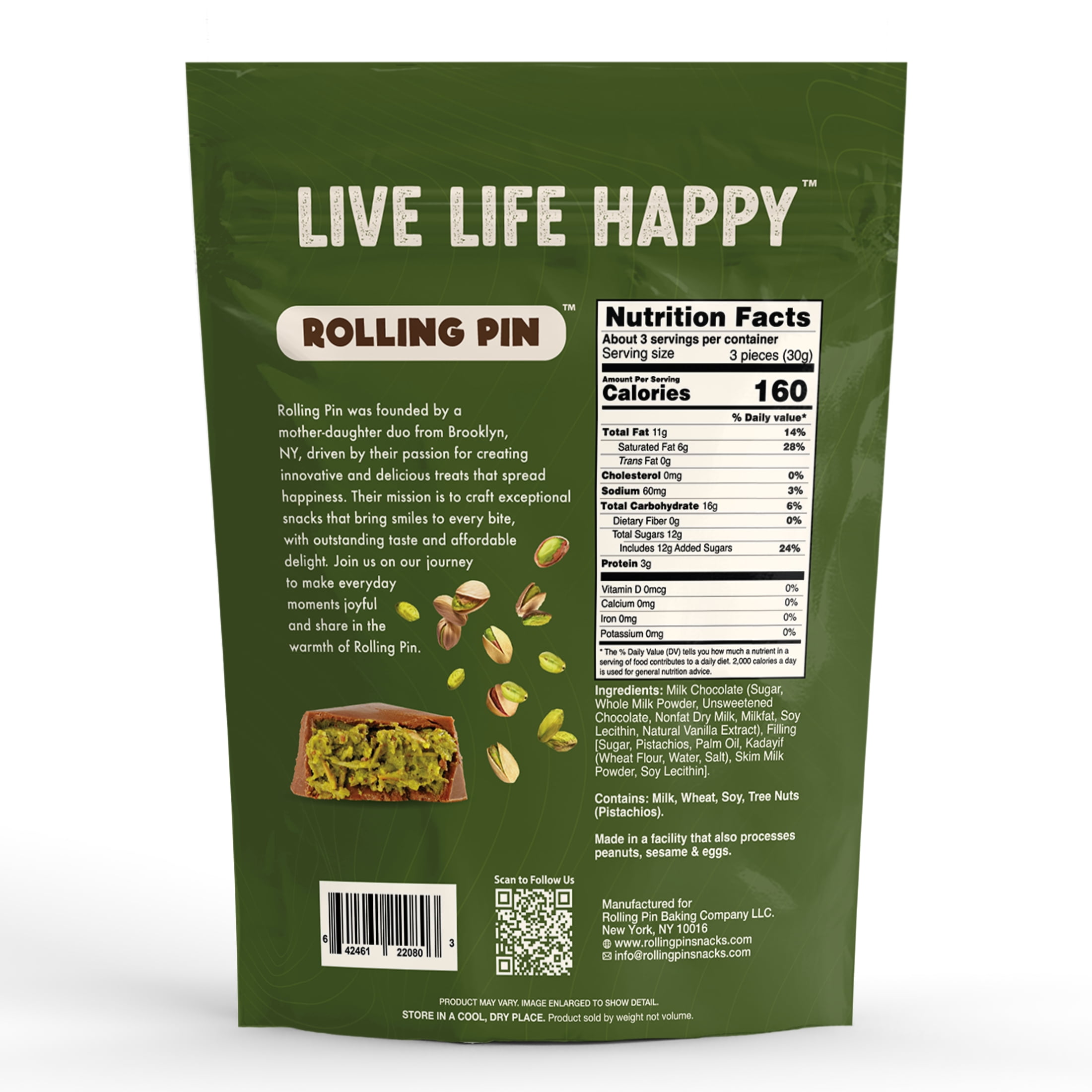 Dubai Style Chocolate with Kadayif & Pistachio Indulgent Treat by Rolling Pin Snacks
