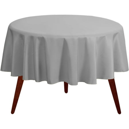 

XIACOCO-Round Tablecloth - 108 Inch Charcoal Round Table Cloth For 48 To 72 Inch Round Tables - Heavy Duty Washable Fabric - For Buffet Table Holiday Party Dinner Wedding & Baby Shower