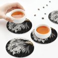 thumbnail image 7 of Pofeuu Ink Style Bald Eagle Print Leather Coasters Set of 6, Round Cups Mugs Mat Pad for Home Kitchen Heat Resistant Drink Coasters,Round Shape, 7 of 7