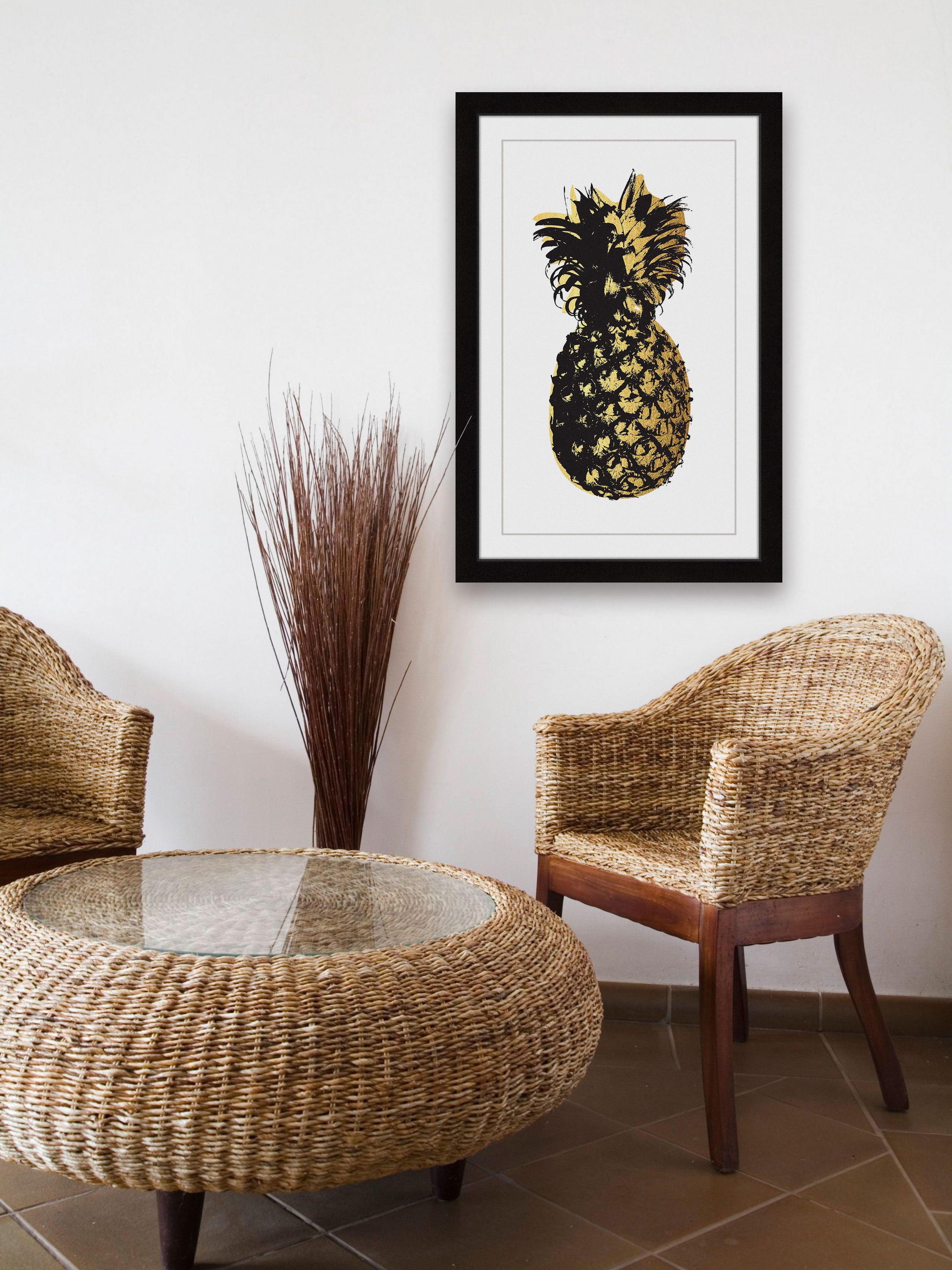 "Pineapple Golden" Framed Painting Print