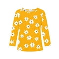 thumbnail image 6 of Abcomgle Long Sleeve T Shirts for Girls 10-12 Crewneck Winter Tshirts for Girls Trendy Basic Girls Tops Cotton Daisy Flower Print Girls Blouses 11-12 Years,Army Green, 6 of 6