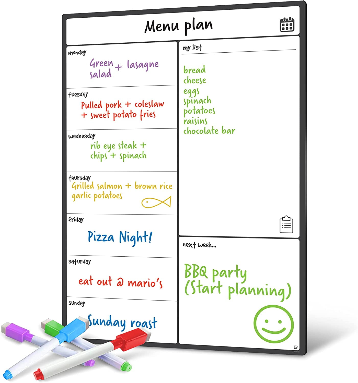 Weekly Schedule Plan Board Magnetic Refrigerator Chalkboard Meal Planner Sticker 