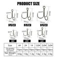 thumbnail image 3 of Generic High Carbon Steel Treble Fishing Hooks, Sharp Barbed 2/0# for Carp and Lure Fishing, 10-Pack Tackle Box Essential, 3 of 6