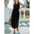thumbnail image 5 of CUPSHE Women's Knit Beach Cover Up Dress Side Slit Elastic Waist Round Neck Summer Dresses Cover Ups, 5 of 6