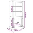 thumbnail image 2 of vidaXL Kitchen Cabinet Buffet Cupboard Storage Cabinet with Doors Mexican Pine, 2 of 9