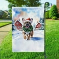 thumbnail image 3 of Hello Winter French Bulldog Frosty Morning Walk Welcome Snowy Christmas Garden Flag 12x18in Double Sided Dog Lover Gifts Outdoor Decor - 02018, 3 of 5