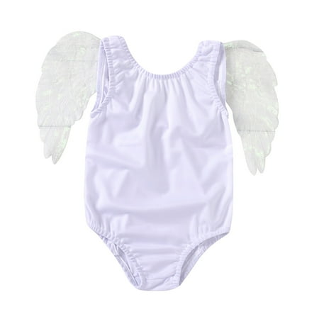 

muxika Toddler Girl Swimsuit One Piece Swimsuit Summer Solid Color Swimwear