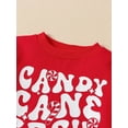 thumbnail image 4 of Wassery Toddler Girls Christmas Outfits Clothes 12M 18M 2T 3T 4T 5T Kids Girls Letter Print Long Sleeve Sweatshirt and Cane Print Flare Pants Set  2Pcs Little Girls Christmas Clothing Set, 4 of 9