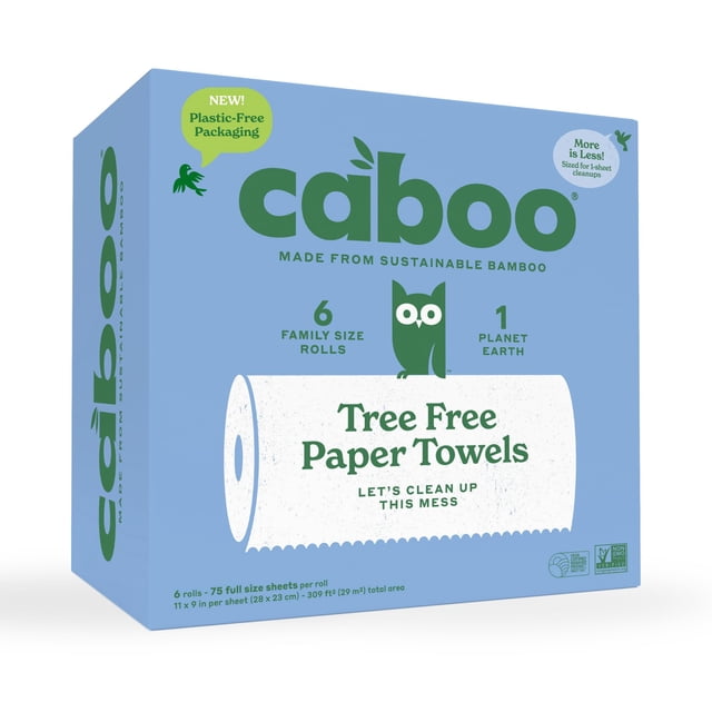 Toallas de papel Caboo 6 rollos ecológicas sin árboles 2 capas