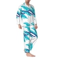 thumbnail image 2 of Susaid Northern Lights Print Pajamas Set Mens Pajamas Long Sleeve Loungewear Two-Piece Sleepwear Button-Down Pjs Set,2PJSMedium, 2 of 7
