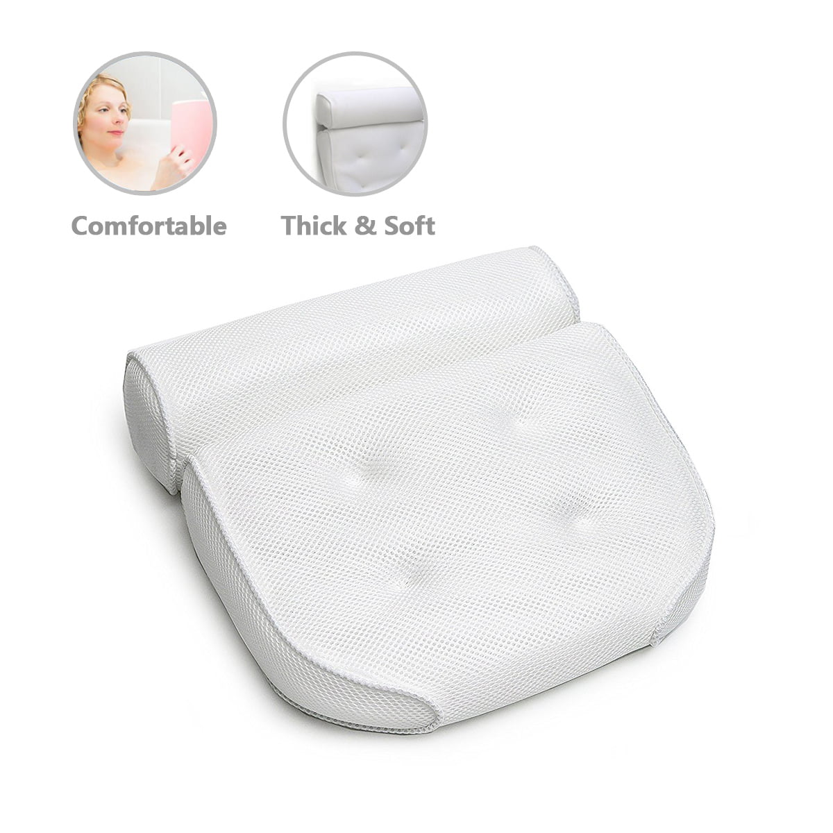  SHUING Adult Bath Pillow Bathtub Neck and Back Support