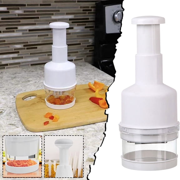 Iodue Food Chopper, Easy to Clean Manual Hand Vegetable Chopper Dicer, Dishwasher Safe Slap Onion Chopper for Veggies Onions Garlic Nuts Salads