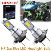 IHNZCB for Kawasaki Ninja ZX600 ZX636 ZX1000 2X H7 LED Headlights Bulb 55W Ice Blue YTL,Motorcycle Light,Y24