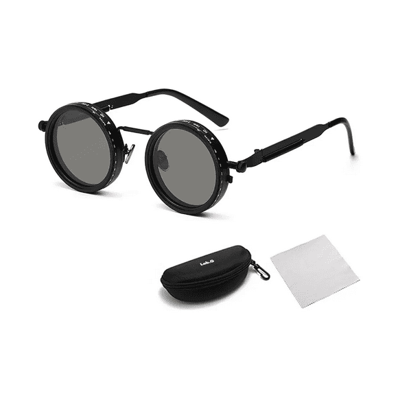 Lentes De Sol Polarizadas Redondas Uv400 Lab.G, Negros