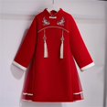 thumbnail image 2 of EnJoCho Girls New Year Dress Chinese Traditional Embroidered 𝖥loral Cheongsam Cute Elegant Double Layer Qipao Traditional Chinese Dress Kids Cheongsam 𝖥loral Qipao Dresses, 2 of 9