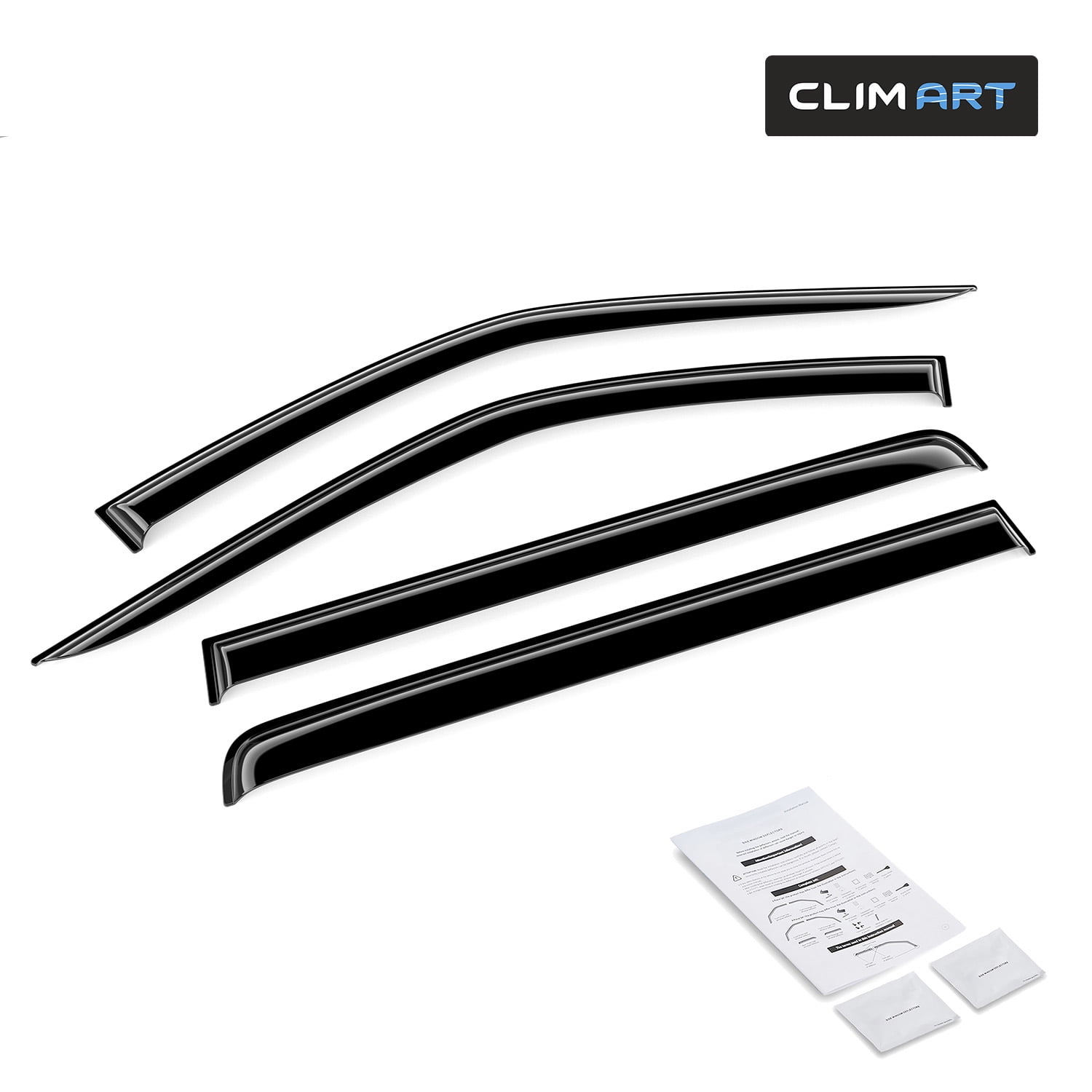 CLIM ART Incredibly Durable Rain Guards for Toyota Tundra 2022-2026 CrewMax, Original Tape-on Window Deflectors, Vent Deflector,Window Visors, Car Accessories,4pcs. - 422285