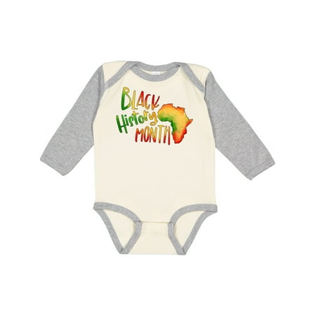 

Inktastic Black History Month Africa in Red Yellow and Green Gift Baby Boy or Baby Girl Long Sleeve Bodysuit