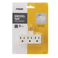 thumbnail image 1 of Prime Wire & Cable PB101100 3 Outlet, White Swivel Power Tap, 1 of 1