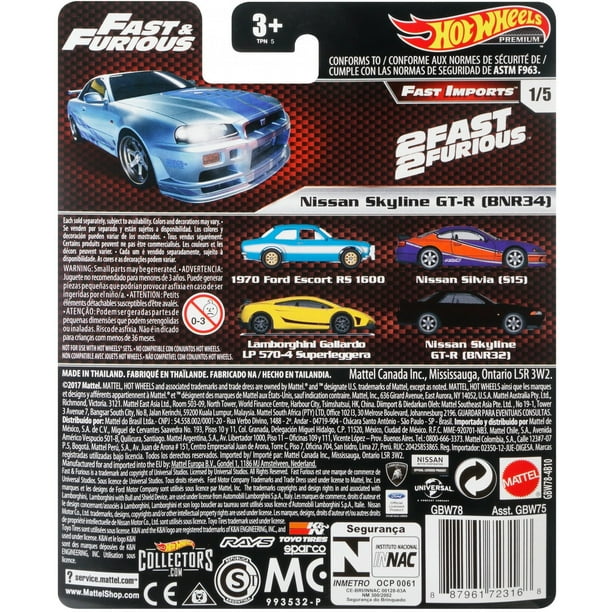 HOT Wheels Fast & Furious Premium Fast Imports, Silver Nissan
