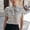 White, variant on Womens Tops Short Sleeve Shirts Bow Tie Knot Mock Neck Spring Blouses Elegant Workwear Dressy Casual Office Business Casual Summer Outfits, Red M