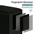 thumbnail image 5 of Arlopu 13.2 Gallon Trash Can, Step on Slim Kitchen Trash Can Stainless Steel, Black, 5 of 9