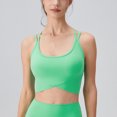 thumbnail image 3 of Bigersell Yoga Bras for Women U-Neck Sports Bras Padded Bralettes Back Strappy Cami Bras Workout Crop Tank Tops Running Sports Bra No Underwire Green L, 3 of 5
