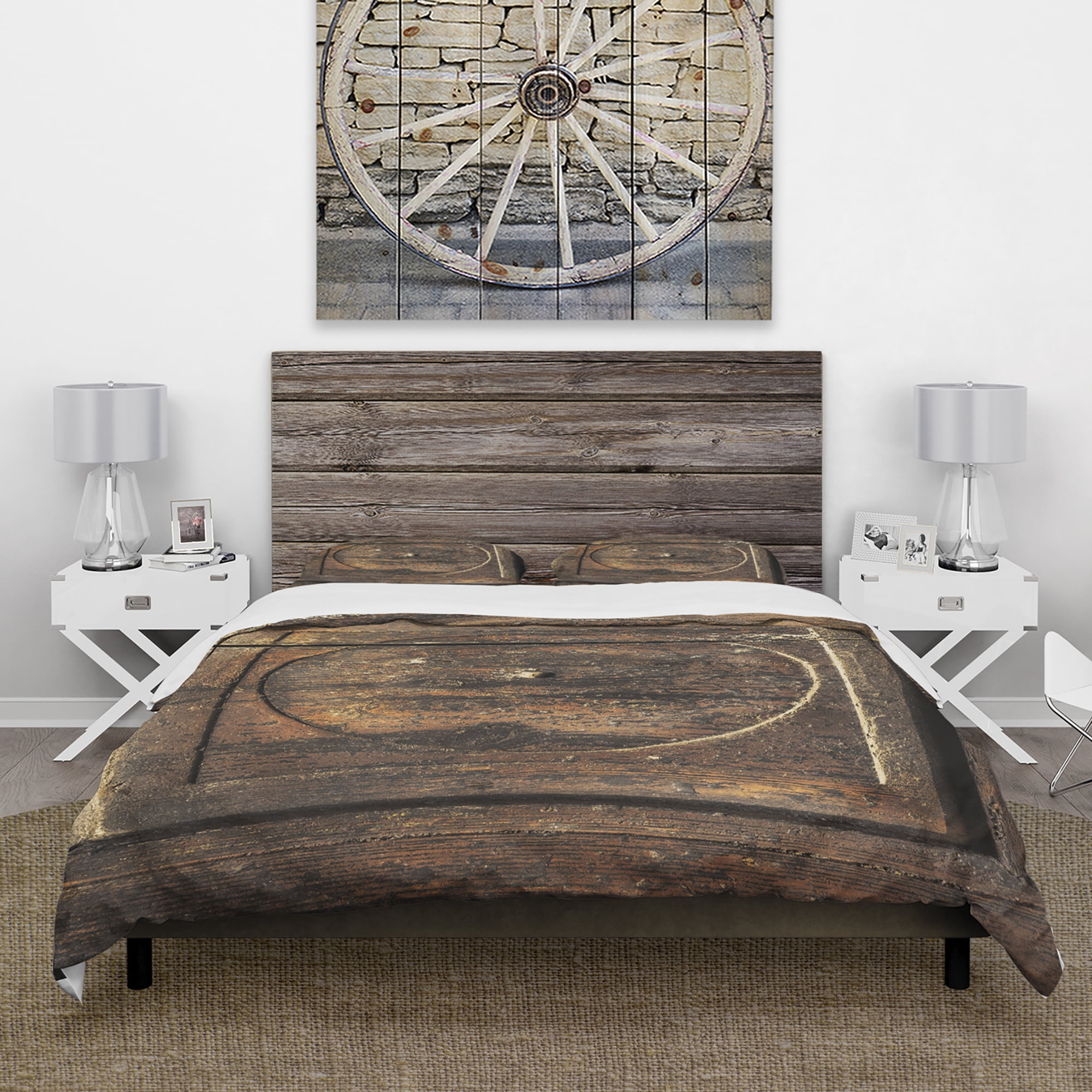 Designart 'Detail of Old Wooden Door' Vintage Duvet Cover Set