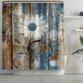 thumbnail image 2 of Rustic Daisy Shower Curtains, Blue Brown Floral Farmhouse Shower Curtains for Bathroom, Spring Country Botanical Bathroom Shower Curtain Sets Waterproof Fabric Decor, 2 of 8