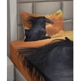 thumbnail image 3 of Ambesonne Nature Fitted & Top Sheet Set with Sham, Galloping Friesian Horse, Black Orange, 3 of 5
