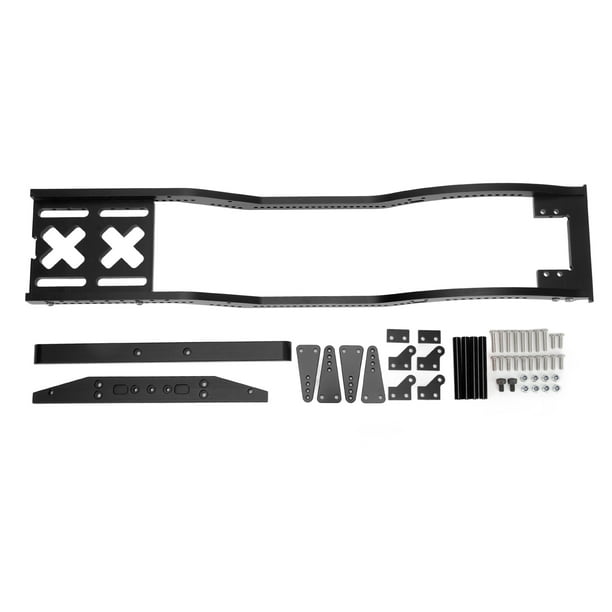 RC Car Body Chassis, Corrosion Resistant Durable RC Car Frame Set Anodizing For 1/10 RC Crawler Car ANGGREK Negro
