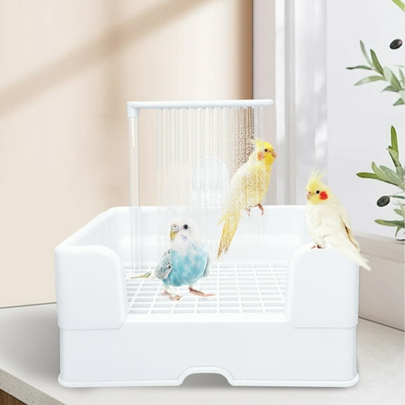 Bird Bath for Cage,Parrot Shower Bathtub,Automatic Water Cycle Bird Shower,Bird Cage Accessories for Budgerigar African Grey Parrot Cockatiel Macaw Or any other bird